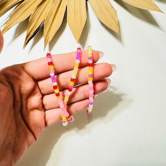 Beaded boho anklet S694 - Picture 3 of 3